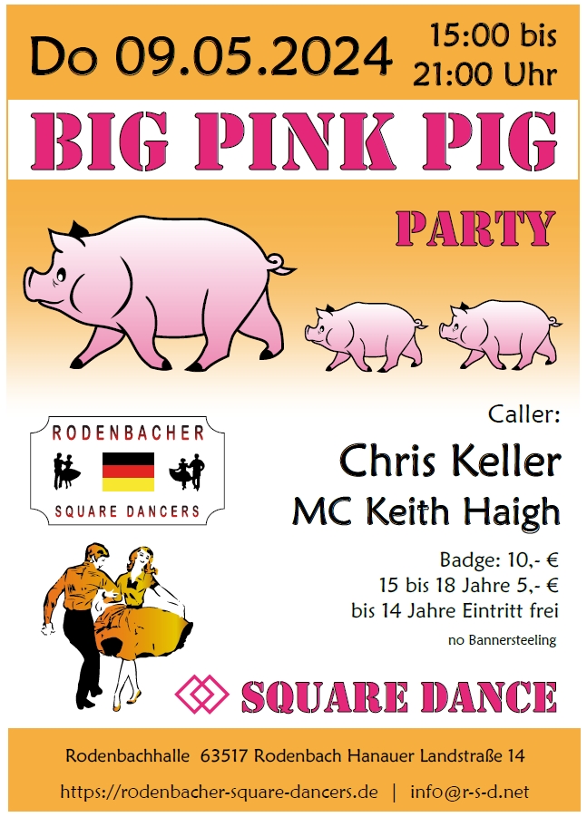 Flyer Big Pink Pig Party 2024